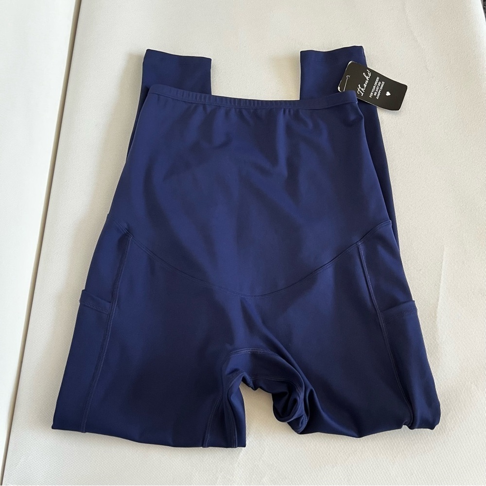 Enerful Maternity Size Small Navy Blue Leggings Workout Over The Belly